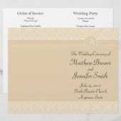 Ecru Wedding Order of Service & Ceremony Program (Voorkant / Achterkant)