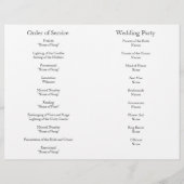 Ecru Wedding Order of Service & Ceremony Program (Achterkant)