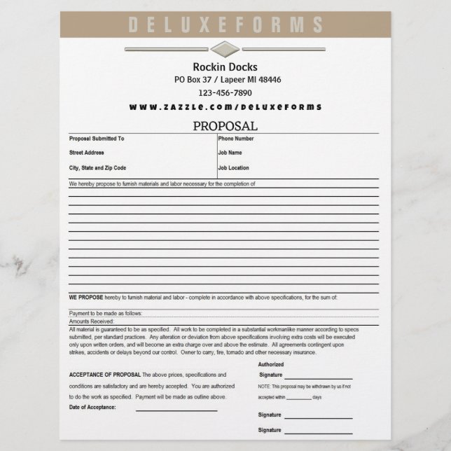 ECRU witte diamant lijn voorstel formulier Briefhoofd (Voorkant)