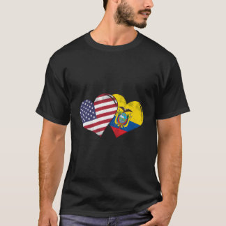  Ecuador - Amerikaans Vlag Hart voor Ecuador T-shirt