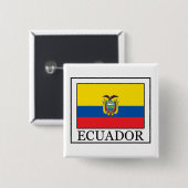 Ecuador-Button Vierkante Button 5,1 Cm (Voorkant /achterkant)
