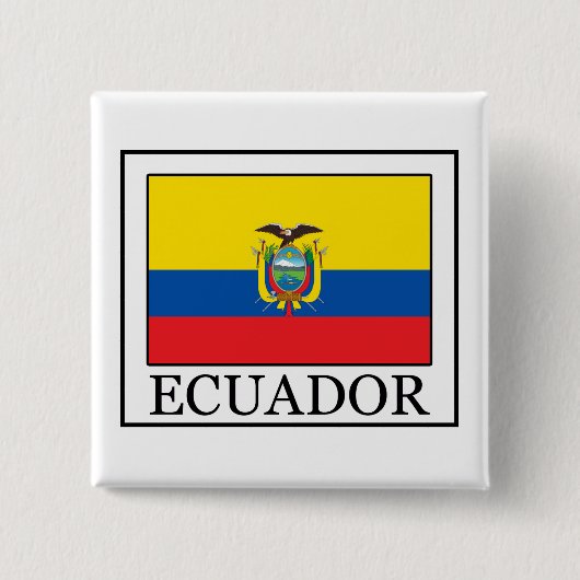 Ecuador-Button Vierkante Button 5,1 Cm (Voorkant)