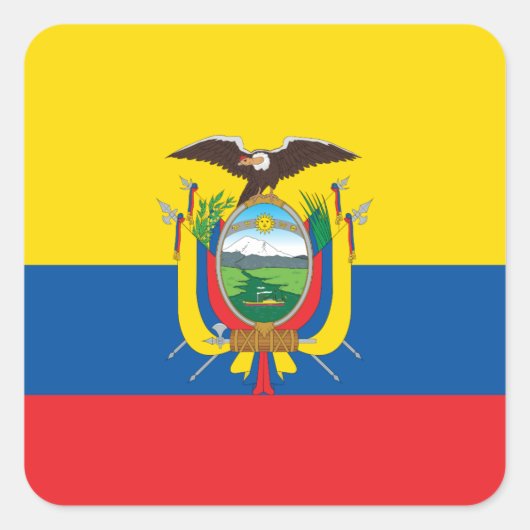 Ecuador (Ecuadoriaans) vlag Vierkante Sticker (Voorkant)