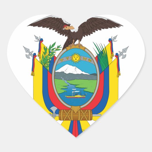 ecuador emblem hart sticker (Voorkant)