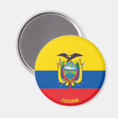 Ecuador Flag Charming Patriotic Magneet (Voorkant / Achterkant)