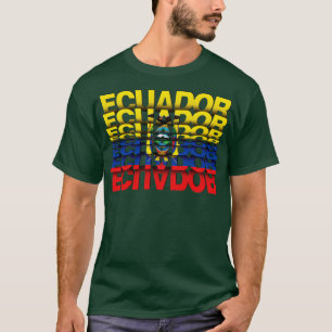 Ecuador Flag Flip Tekst, effect T-shirt