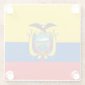 Ecuador Flag Glazen Onderzetter (Achterkant)