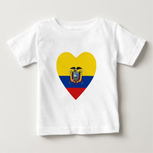 Ecuador Flag Hart T-shirt (Voorkant)