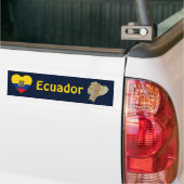 Ecuador Flag Heart + Map Bumpersticker (Op Truck)