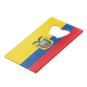 Ecuador Flag Kredietkaart Flessenopener (Voorkant Gekanteld)