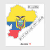 Ecuador Flag Map Sticker (Vel)