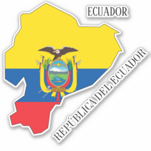 Ecuador Flag Map Sticker