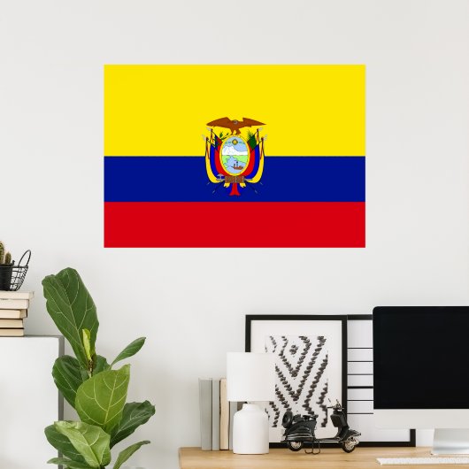 Ecuador Flag Poster (Thuiskantoor)