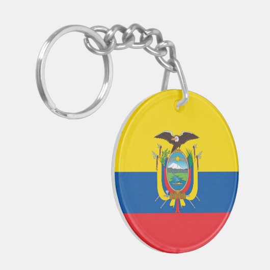Ecuador Flag Sleutelhanger (Voorkant Links)