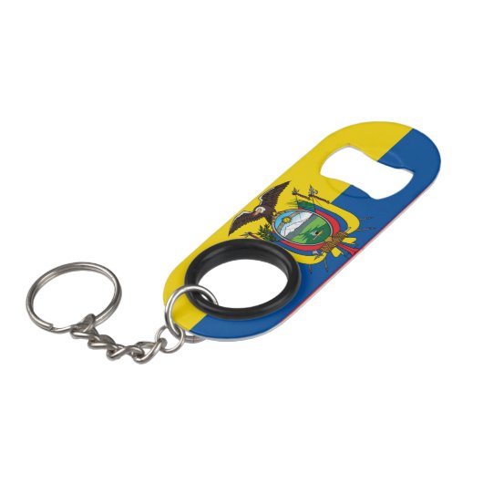 Ecuador Flag Sleutelhanger Flessenopener (Voorkant Gekanteld)