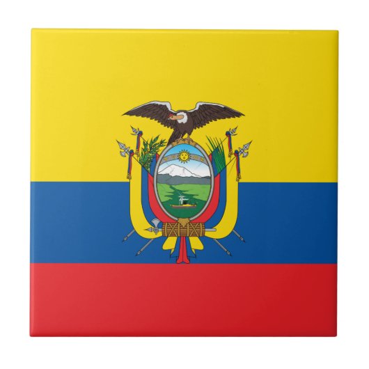 Ecuador Flag Tegeltje (Voorkant)