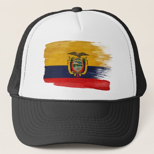 Ecuador Flag Trucker Hat Trucker Pet (Voorkant)