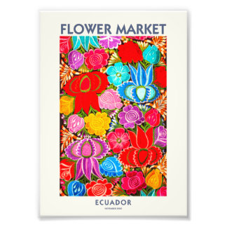 ECUADOR FLOWER MARKET | DIGITAL VERSION FOTO AFDRUK
