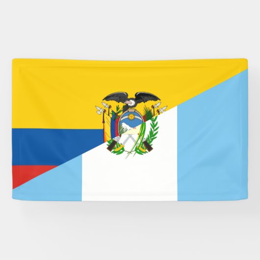 Ecuador Guatemala halve vlag Spandoek (Horizontaal)