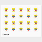 Ecuador Heart Flag Ronde Sticker (Vel)