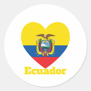 Ecuador Heart Flag Ronde Sticker