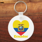 Ecuador Heart Flag Sleutelhanger (Voorkant)