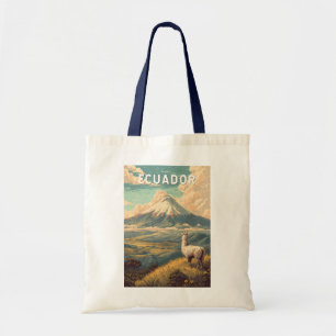 Ecuador Illustratie Reis Kunst Vintage Tote Bag