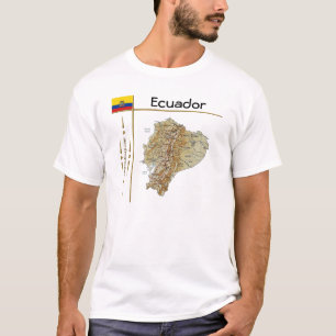 Ecuador Map + vlag + titel T-shirt
