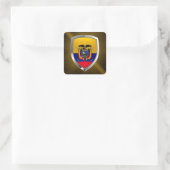 Ecuador Mettalic Emblem Vierkante Sticker (Tas)