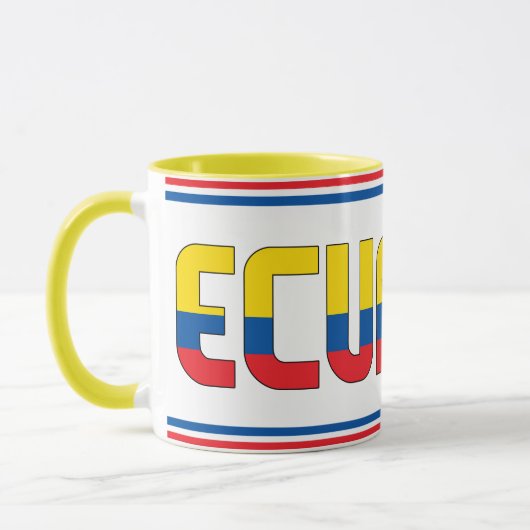 Ecuador National Flag Patriotic Coffee Mok (Links)