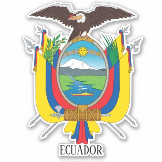 Ecuador Nationale wapenschild patriottisch Sticker (Voorkant)