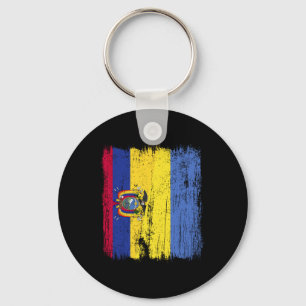 Ecuador Oekraine Half Vlag Ecuadoraans Oekraïens E Sleutelhanger