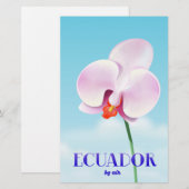 Ecuador orchidee reisposter briefpapier (Voorkant / Achterkant)