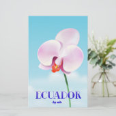 Ecuador orchidee reisposter briefpapier (Staand voorkant)