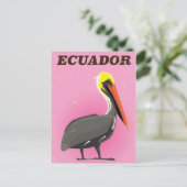 Ecuador Pelican vintage-poster Briefkaart (Staand voorkant)