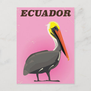 Ecuador Pelican vintage-poster Briefkaart