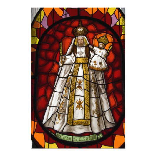 Ecuador, Quito. beeld van de gevlekte maagd 2 Foto Afdruk (Voorkant)