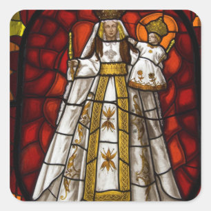 Ecuador, Quito. Standbeeld van de gevleugelde Maag Vierkante Sticker