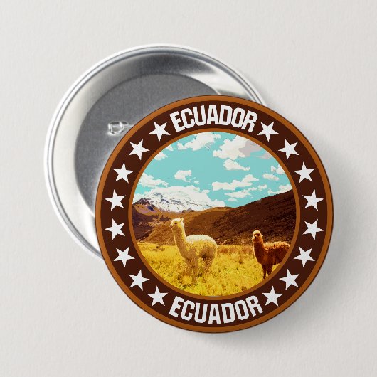 Ecuador Ronde Button 7,6 Cm (Voorkant /achterkant)