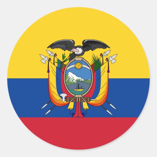 Ecuador Ronde Sticker (Voorkant)