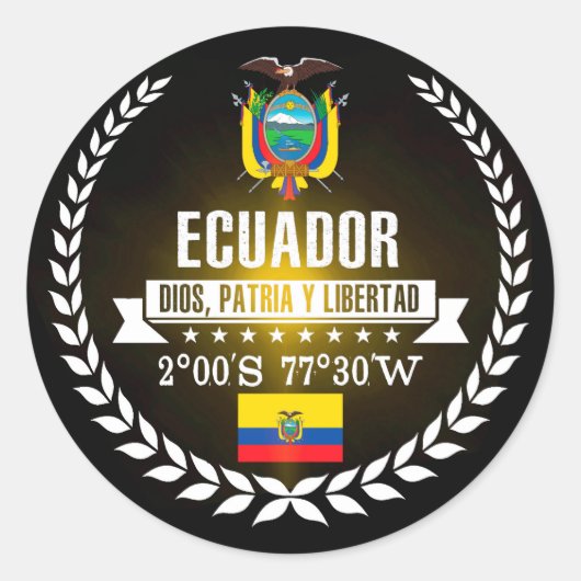 Ecuador Ronde Sticker (Voorkant)