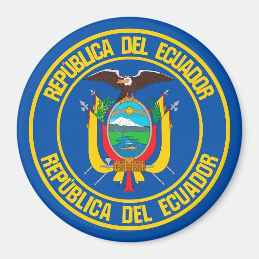 Ecuador Round Emblem Magneet (Voorkant)