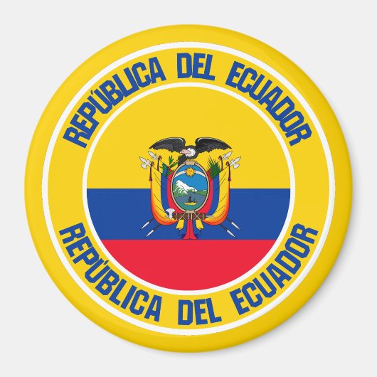 Ecuador Round Emblem Magneet (Voorkant)