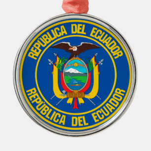 Ecuador Round Emblem Metalen Ornament