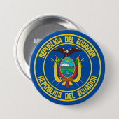 Ecuador Round Emblem Ronde Button 7,6 Cm (Voorkant /achterkant)