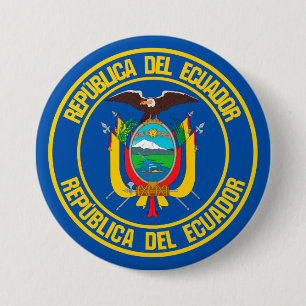 Ecuador Round Emblem Ronde Button 7,6 Cm