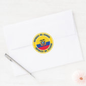 Ecuador Round Emblem Ronde Sticker (Envelop)