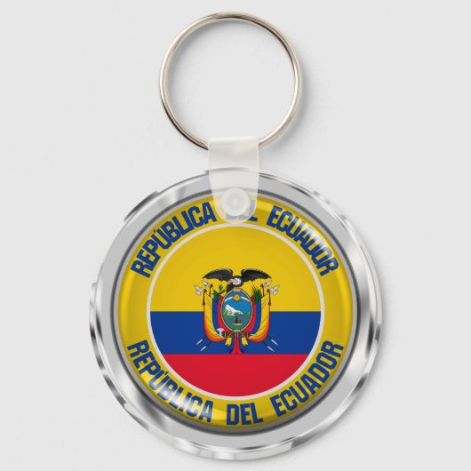 Ecuador Round Emblem Sleutelhanger (Voorkant)