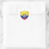 Ecuador Silver Shield Flag Vierkante Sticker (Tas)