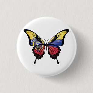 Ecuador Swallowtail Vlinder Vlag Sticker Ronde Button 3,2 Cm